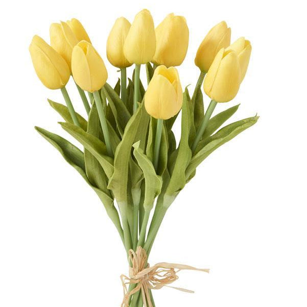 13 Inch Yellow Real Touch Mini Tulip Bundle (12 Stems)