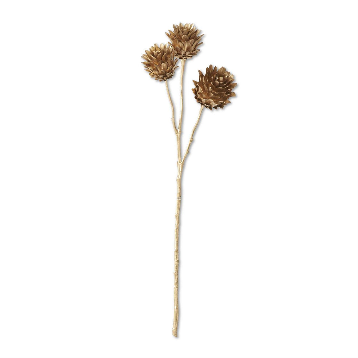 24-inch gold stem with three layered artichoke heads.”