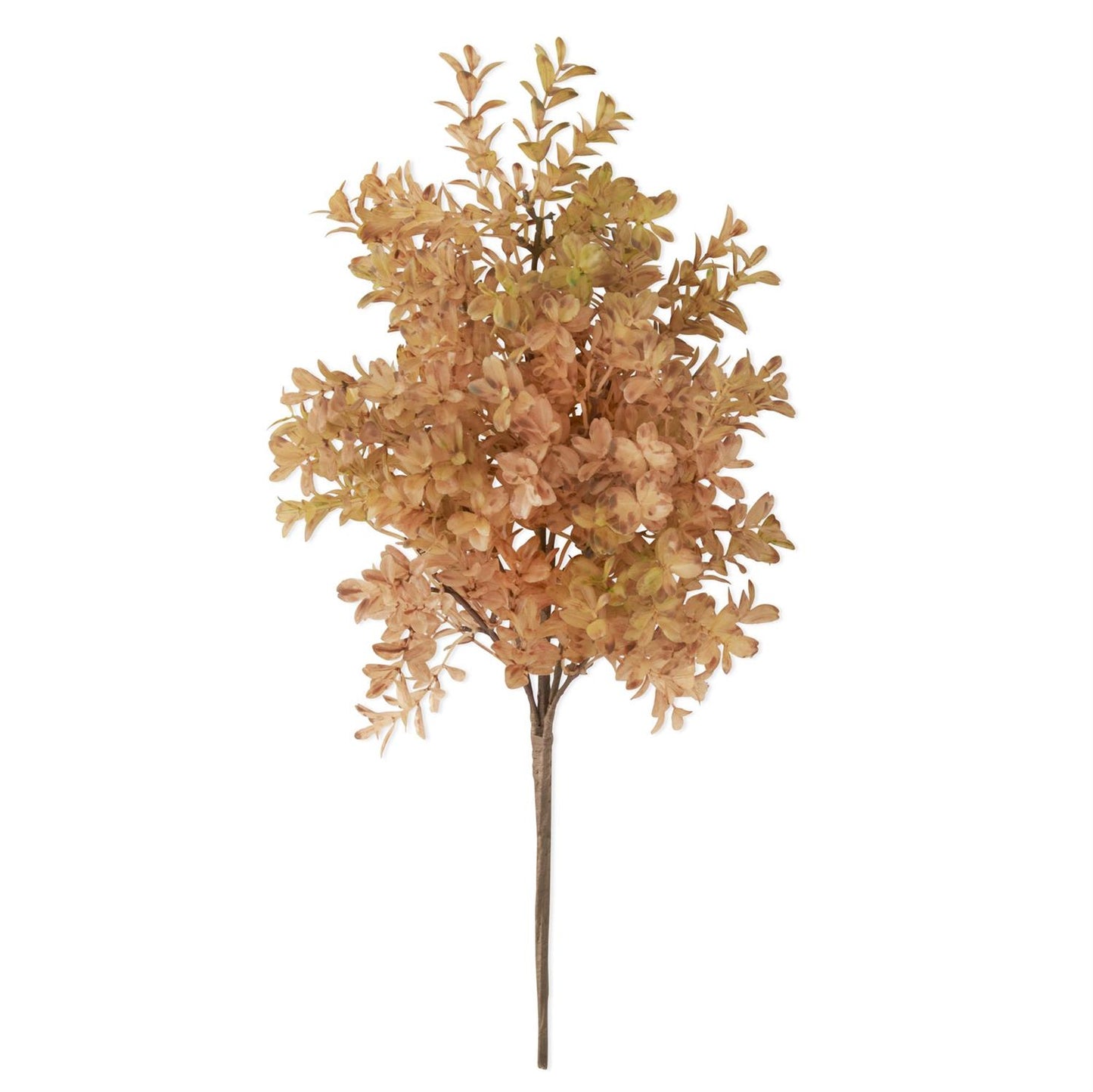 16-inch artificial brown and green myrtle bush with dense small leaves on a white background