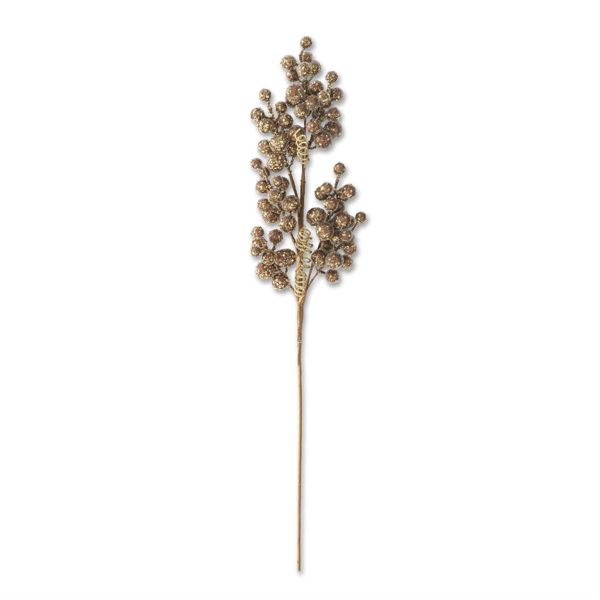 30.5-inch brown and gold seed beaded berry stem