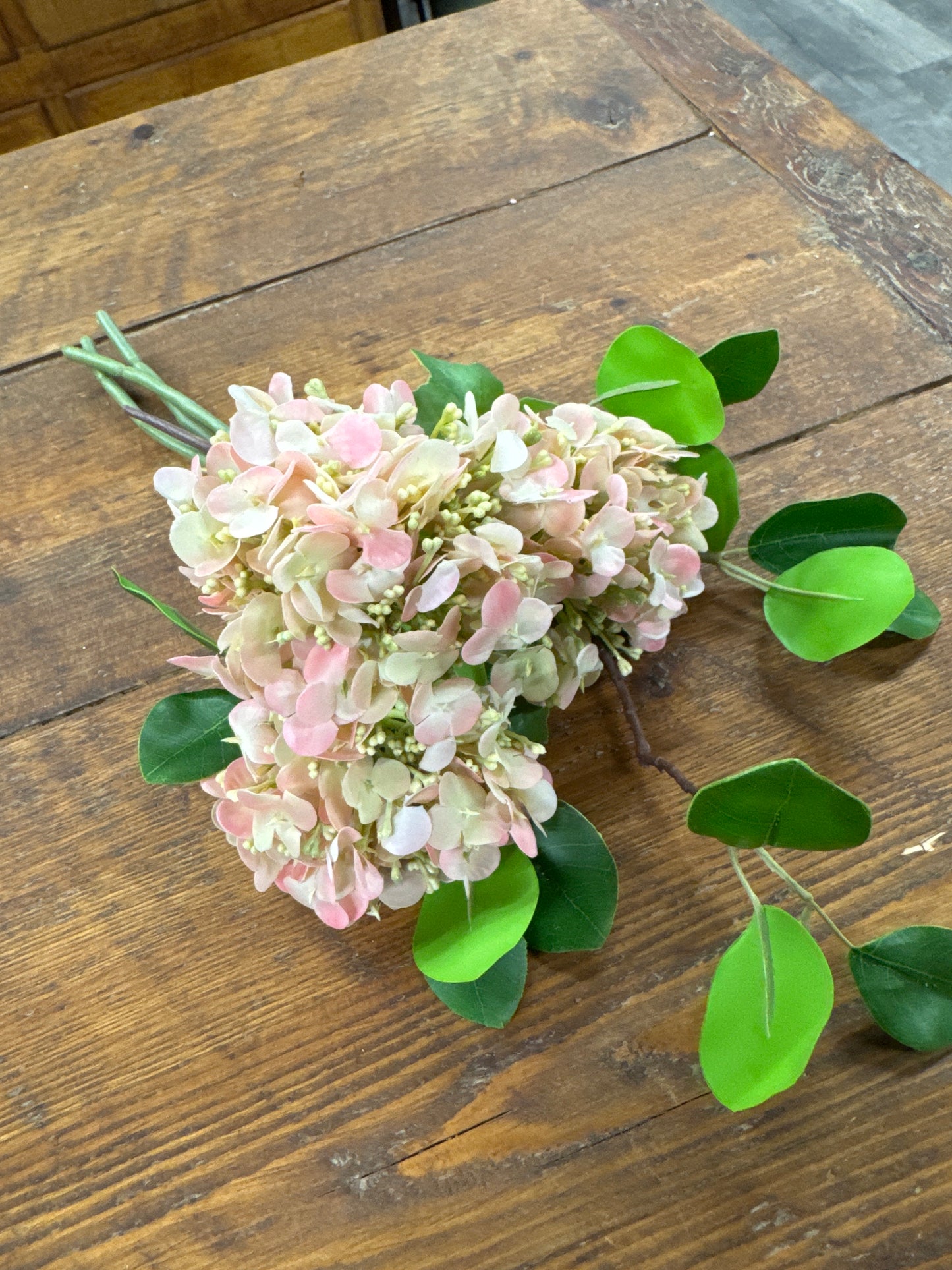 Light Pink Real Touch Hydrangea Bundle (4 Stem)12 Inch