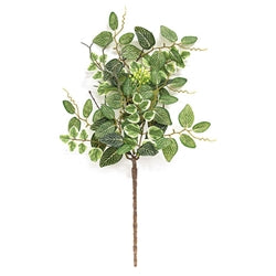 20 inch mixed ivy and vine faux spray with a variety of green ivy leaves and trailing vines, perfect for wreaths, floral arrangements, and cascading home decor"