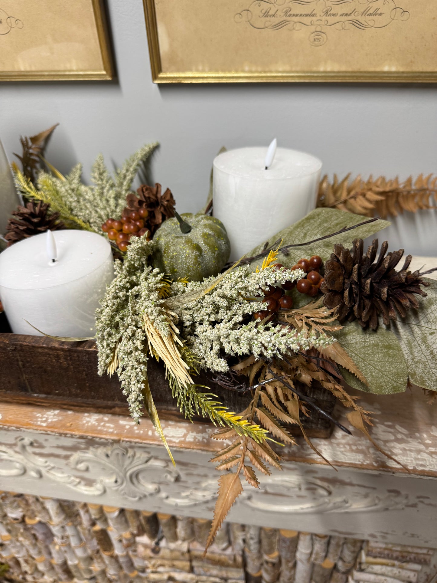 The Hazel Mae — Rustic Harvest Candle Centerpiece