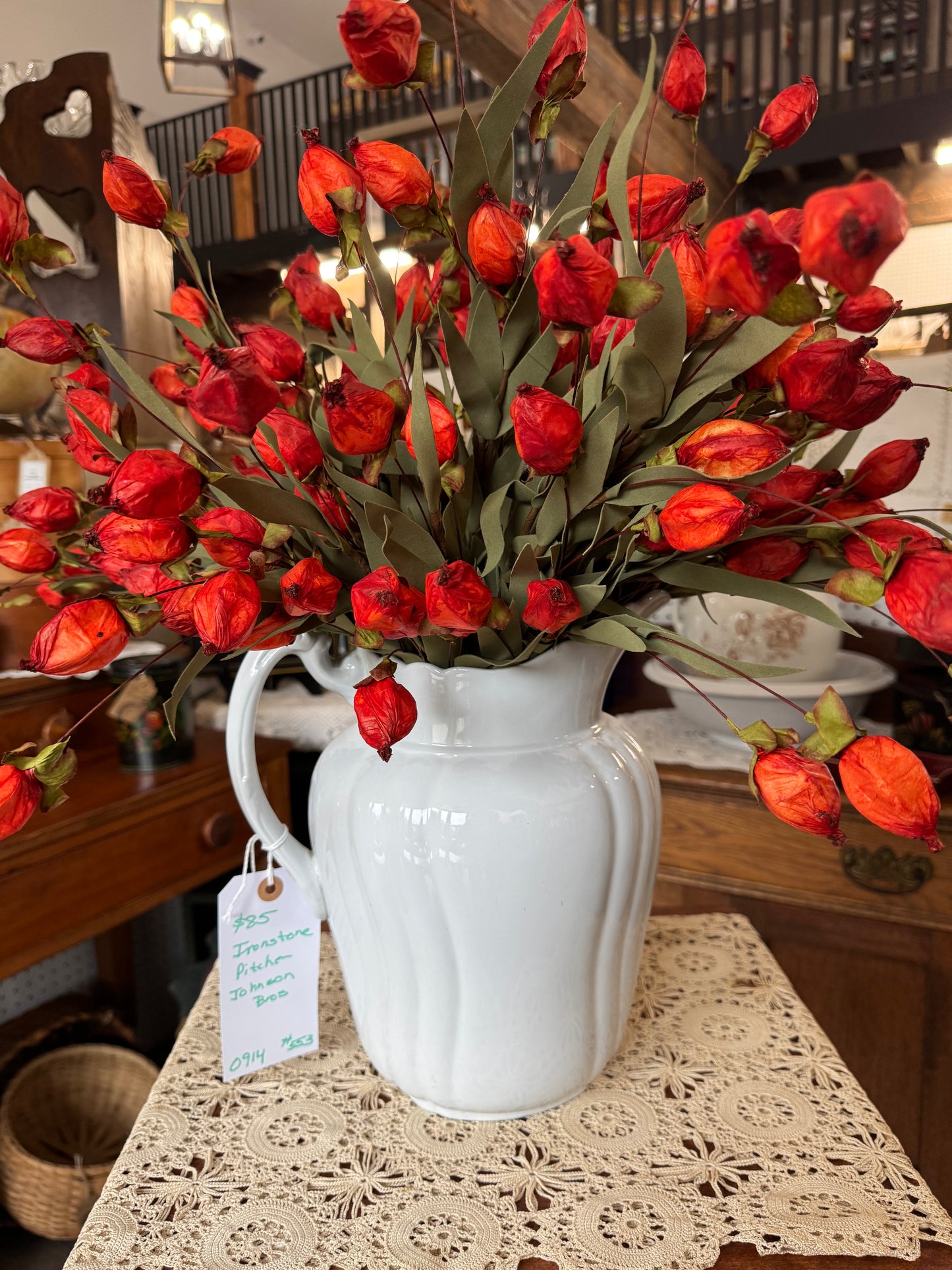 22 Inch Cream Lantern Bush