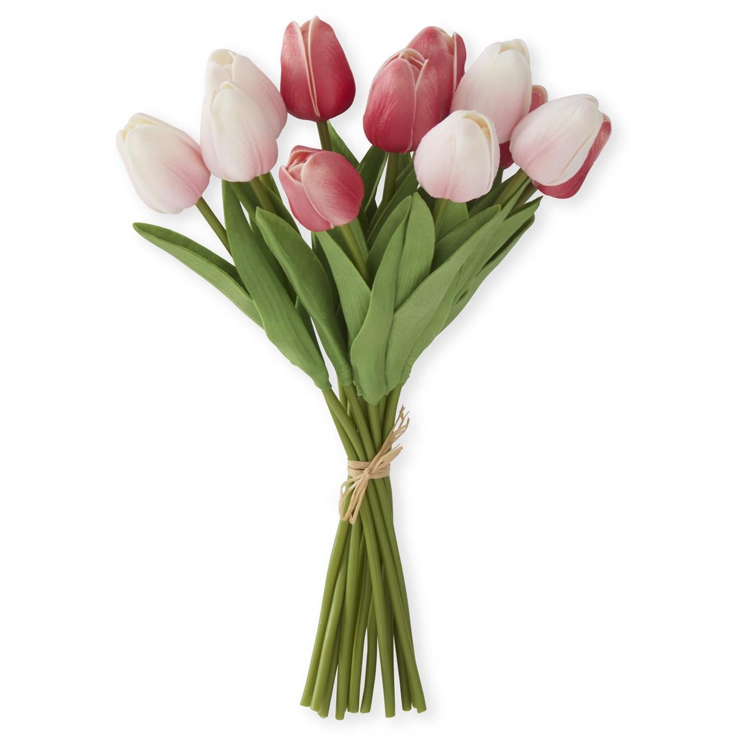  Pink/Rose Real Touch Mini Tulip Bundle (12 Stems) 13 Inch