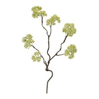 27.5 inch light green floral stem with winding branches and delicate cluster blooms, perfect for wreaths, floral arrangements, and airy spring-inspired home decor"