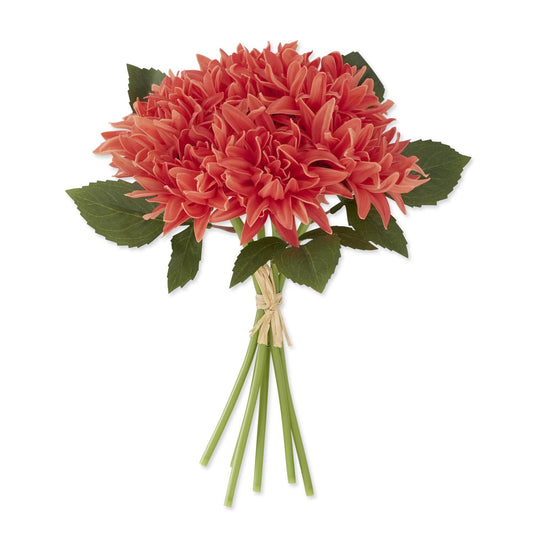 12 Inch Coral Real Touch Dahlia Bundle (6 Stems)