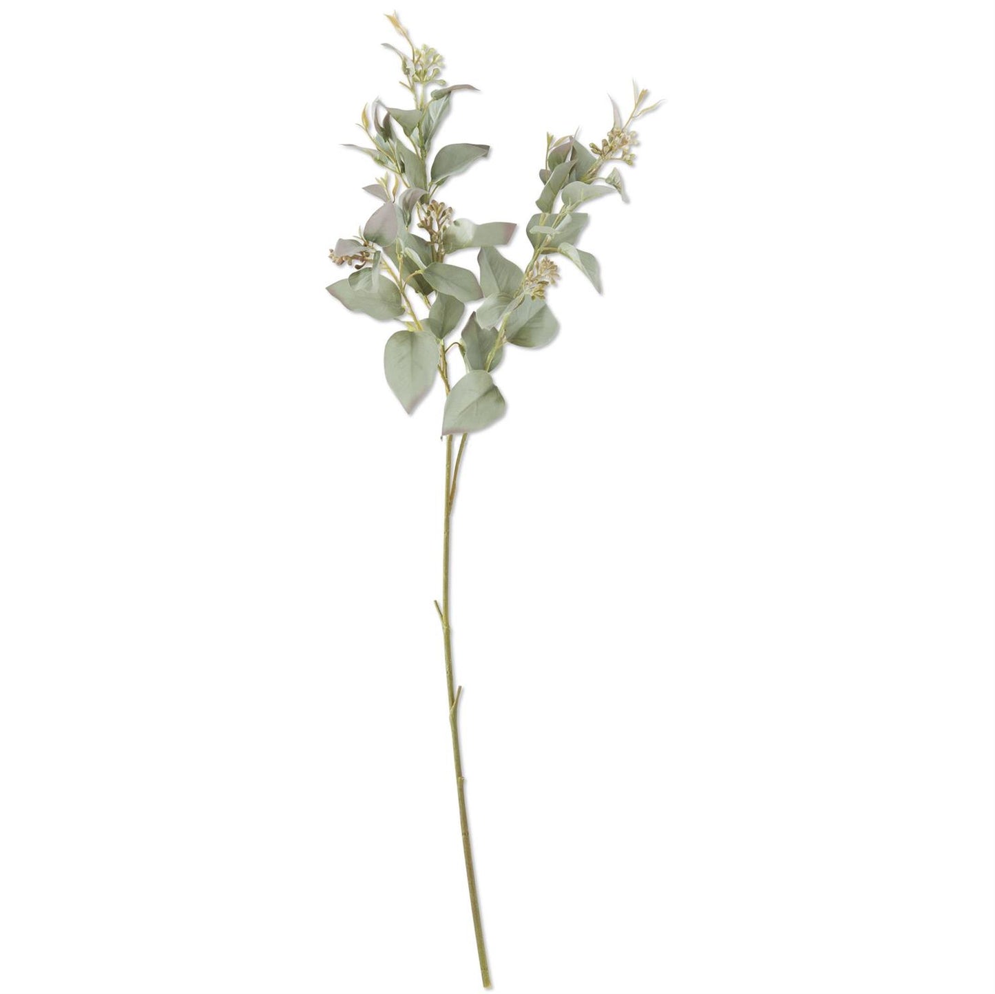 Light green and purple eucalyptus spray with berries – 32 inch faux greenery stem
Faux eucalyptus greenery stem with berries for wreath making
Realistic eucalyptus spray for floral arrangements and home décor