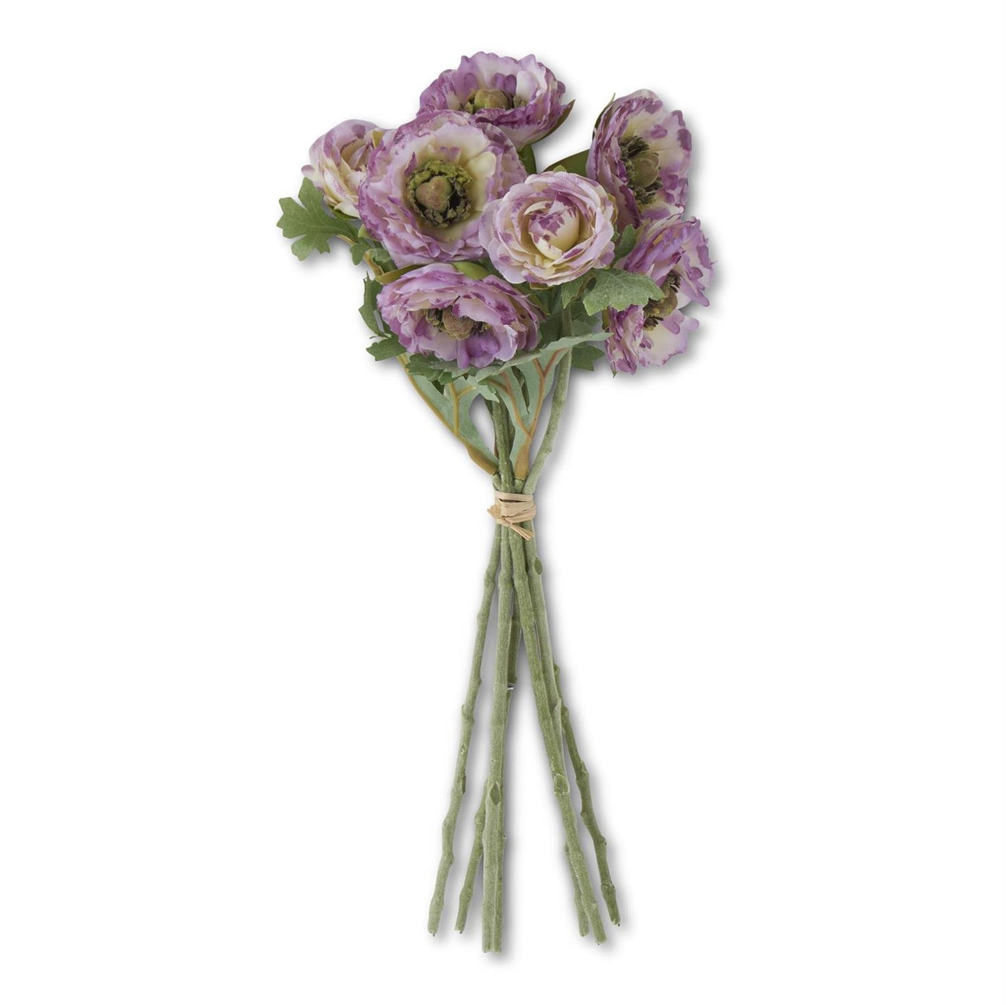 Purple Ranunculus Bundle w/Flocked Stem (7 Stems) 12 inches