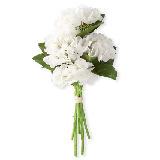White Real Touch Hydrangea Bundle (6 Stems) 13"