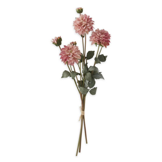 Pink Faux Dried Dahlia Bundle (3 Stems) 23 Inch