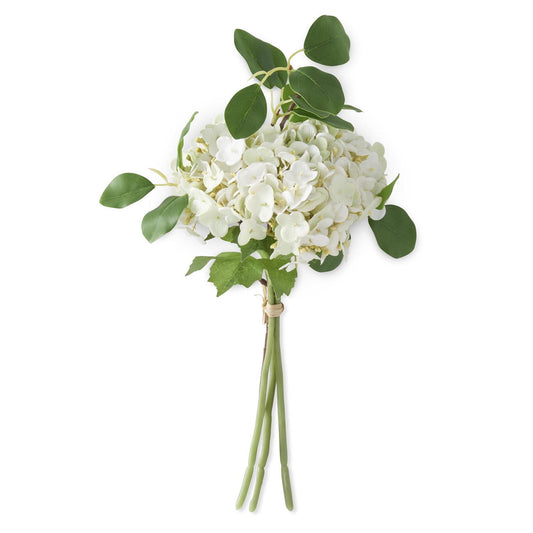 White Real Touch Hydrangea Bundle (4 Stem)12 Inch