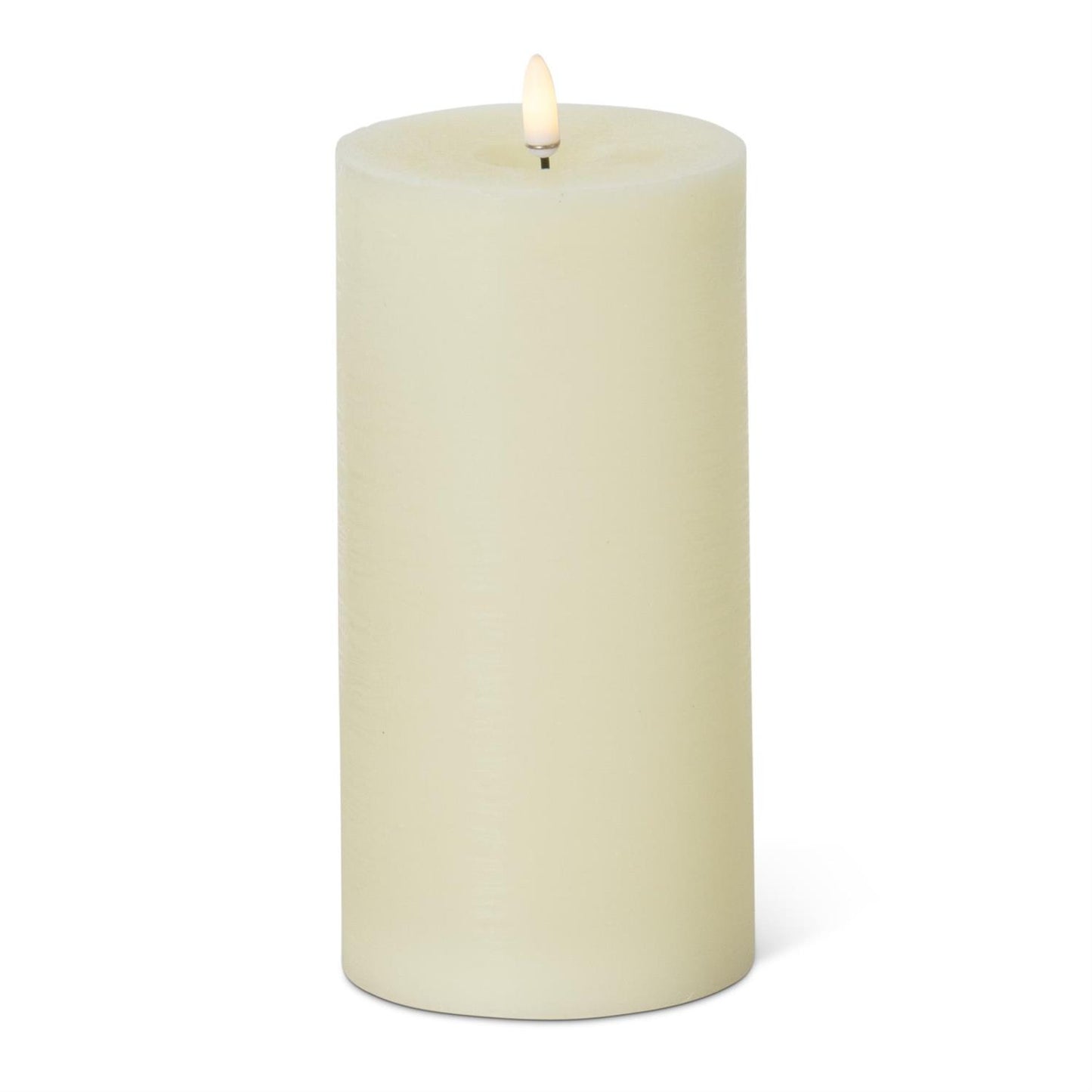 Cream touch LED pillar candle with timer, 8 by 4 inch size, featuring a realistic wax finish and warm flameless flickering light for safe and elegant home decor"