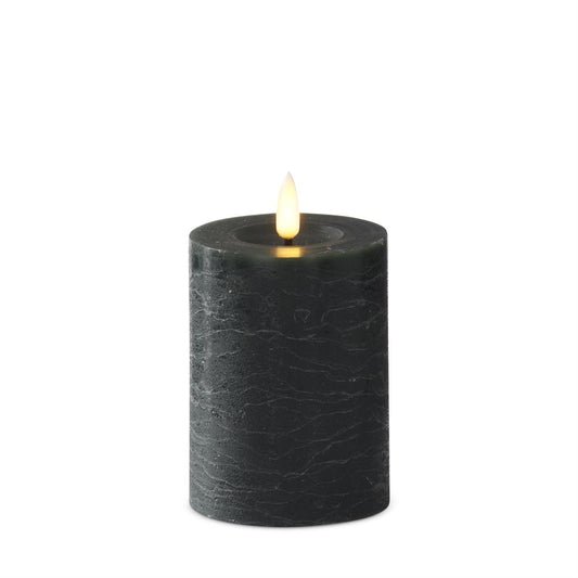 4x4 Inch Green Flameless LED Pillar Candle with Timer & Touch On/Off