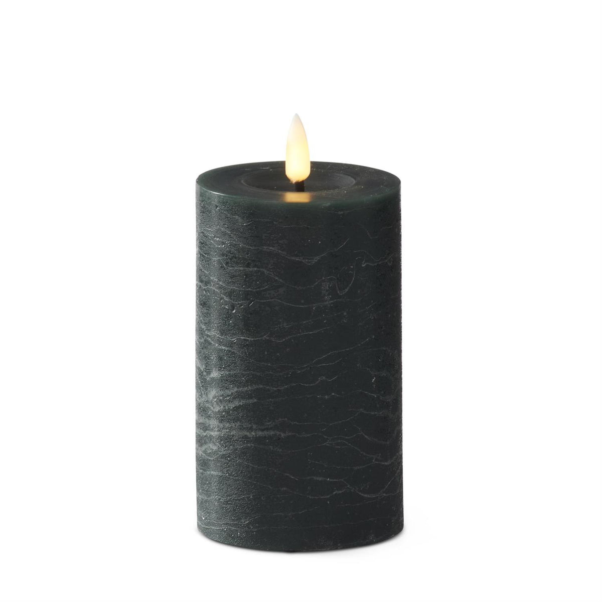 6x4 Inch Green Flameless LED Pillar Candle with Timer & Touch On/Off