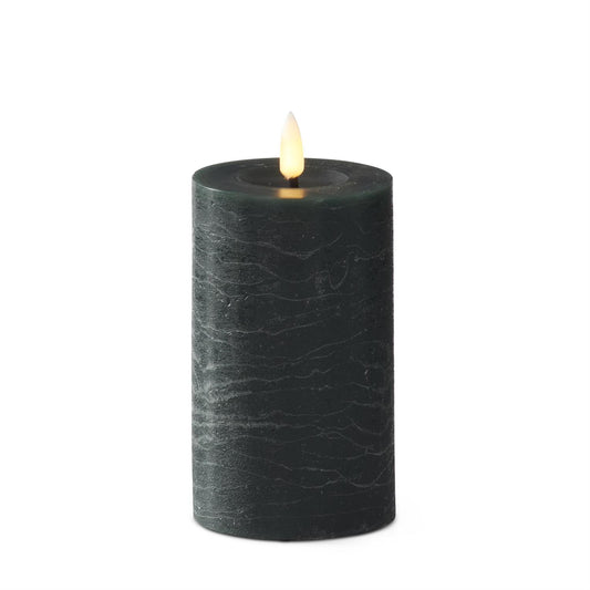 6x4 Inch Green Flameless LED Pillar Candle with Timer & Touch On/Off
