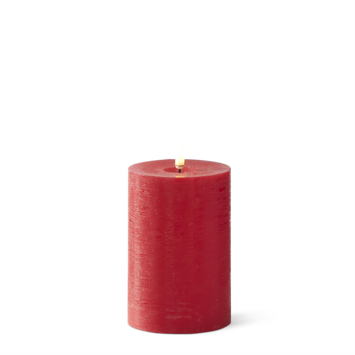 6x4 Inch Red Flameless LED Pillar Candle with Timer & Touch On/Off