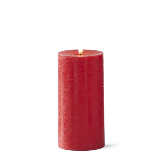 8x4 Inch Red Flameless LED Pillar Candle with Timer & Touch On/Off