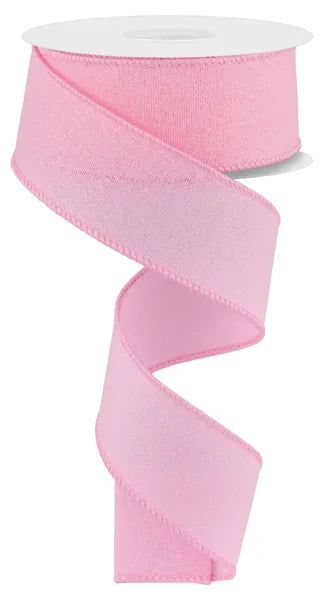 Pink ribbon with a white edge on a white background