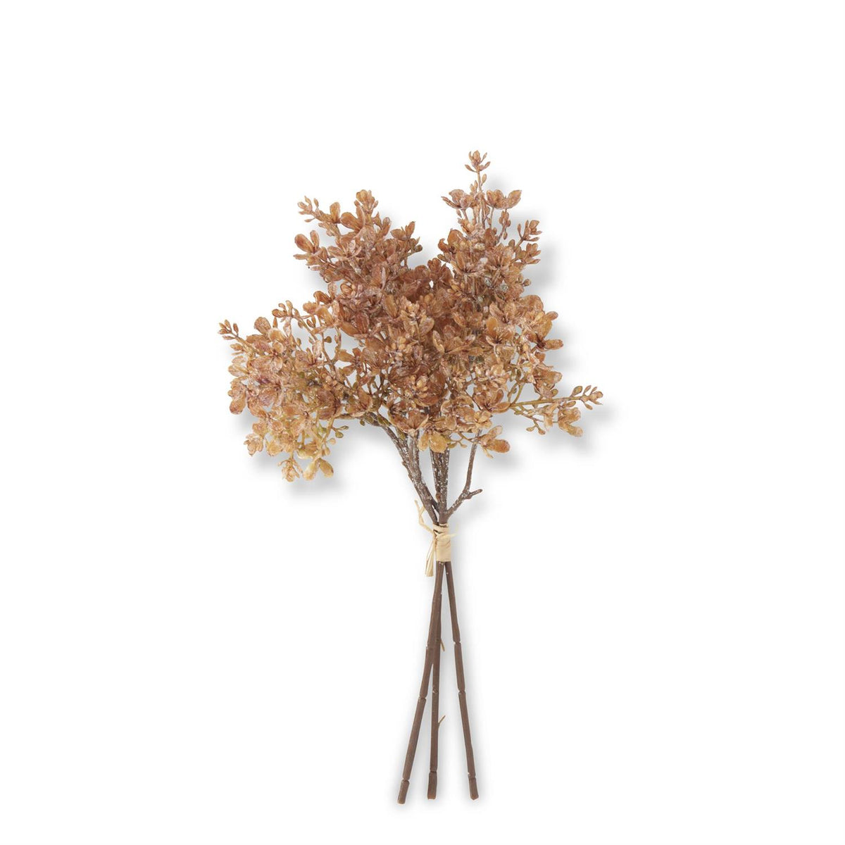 14.5 inch faux dried wildflower bundle with 3 golden tan stems tied with natural twine