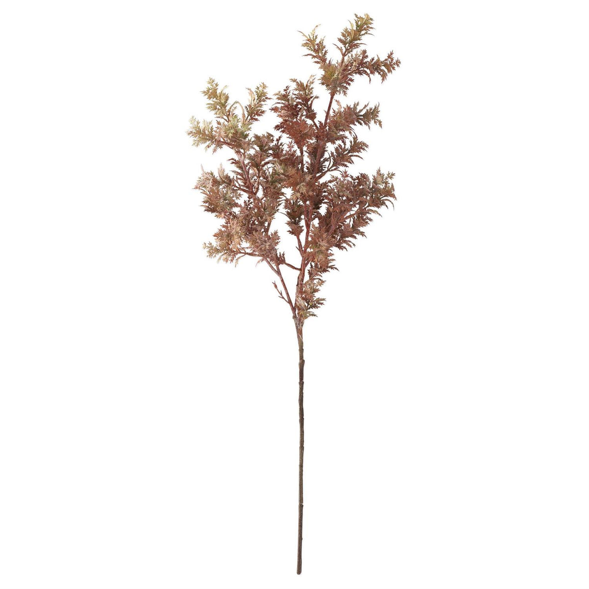 Faux fall cypress stem, 29 inches, with rust and mauve feathery foliage
