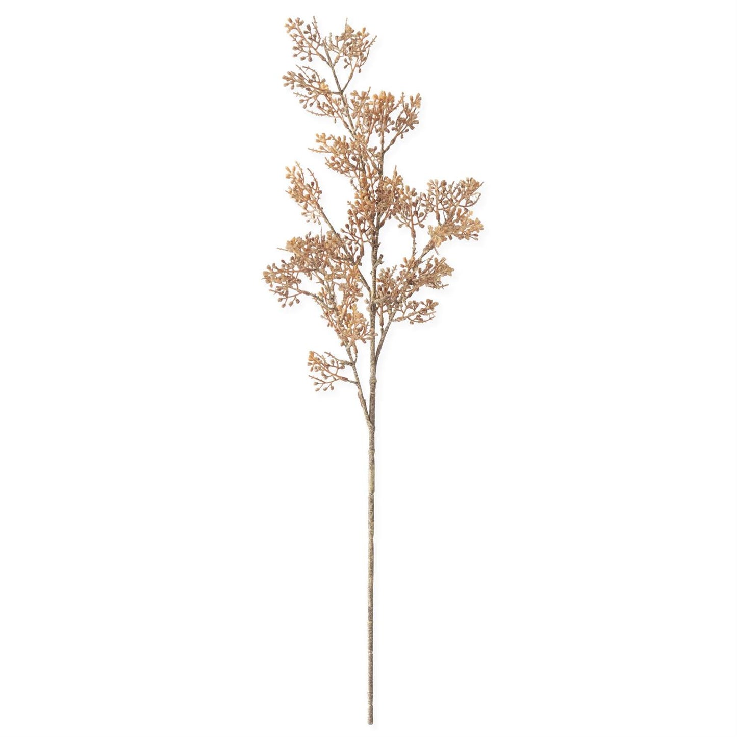 29 inch faux brown and orange berry branch stem with delicate clustered buds on a natural twig branch