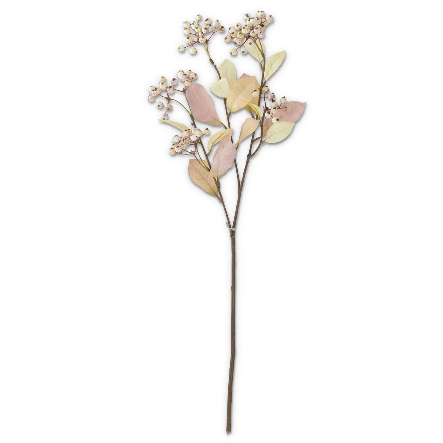 27.5 Inch Cream Berry Stem with Foliage