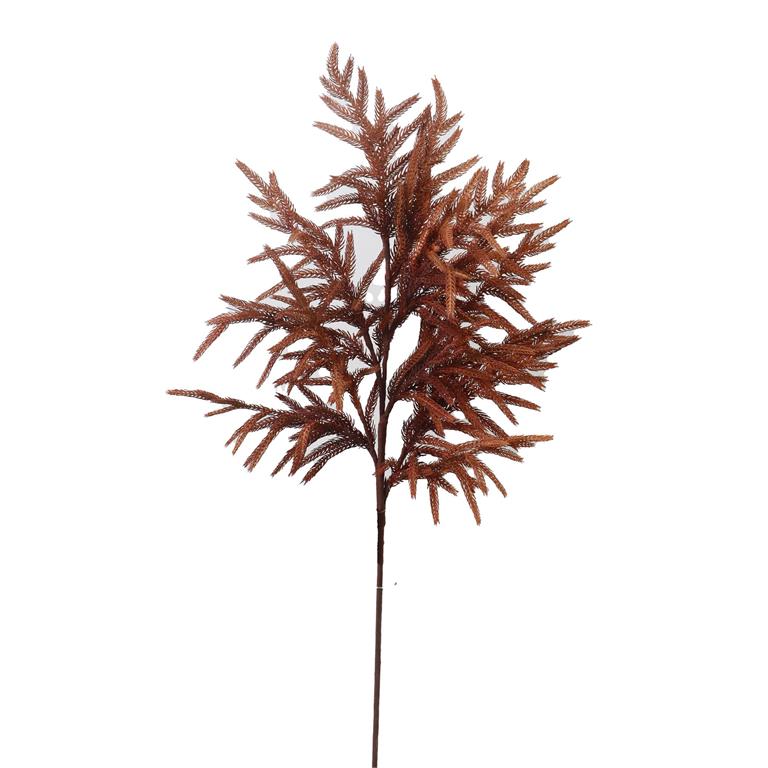 36 inch real touch rust Norfolk pine stem with feathery rust-brown branches