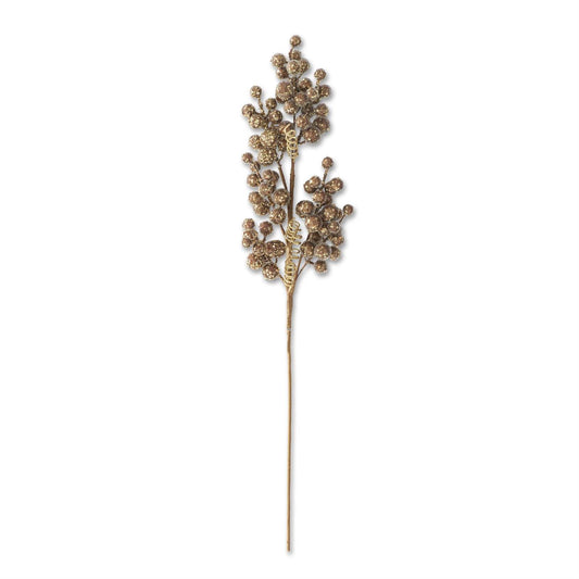 30.5-inch brown and gold seed beaded berry stem