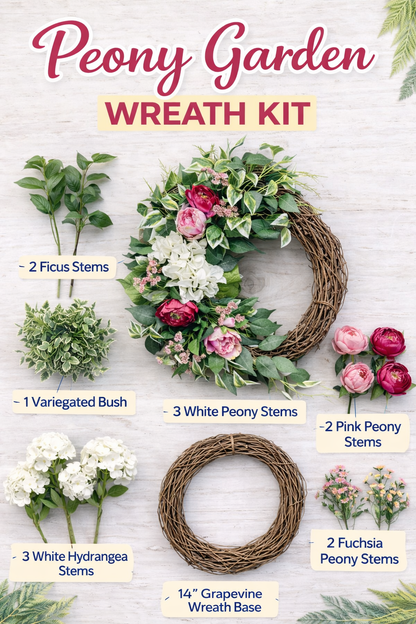Peony Garden Wreath Kit