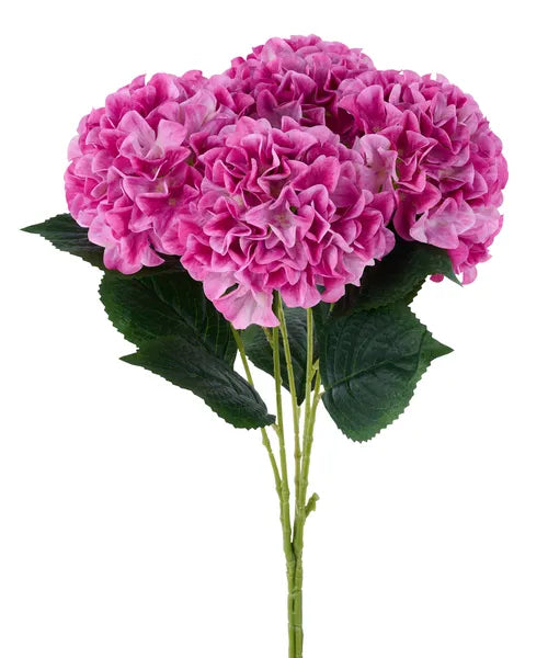 Fabric  Dark Pink Hydrangea Bush x 5   18"