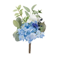 blue hydrangea Mixed Floral Pick 14.5”H Polyester