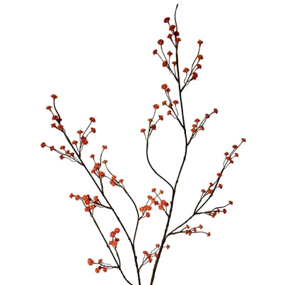 45-inch orange gypsophila branch stem for Halloween wreaths, fall centerpieces, and large seasonal floral arrangements