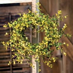 Bog pimpernel floral ring with 4.5 inch inner diameter and 14 inch outer diameter, featuring delicate faux pink blooms and green foliage for wreath making"