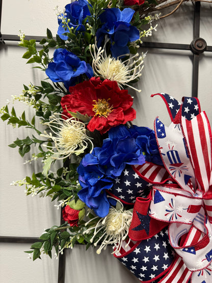 Betsy Star Red White and Blue Americana Wreath