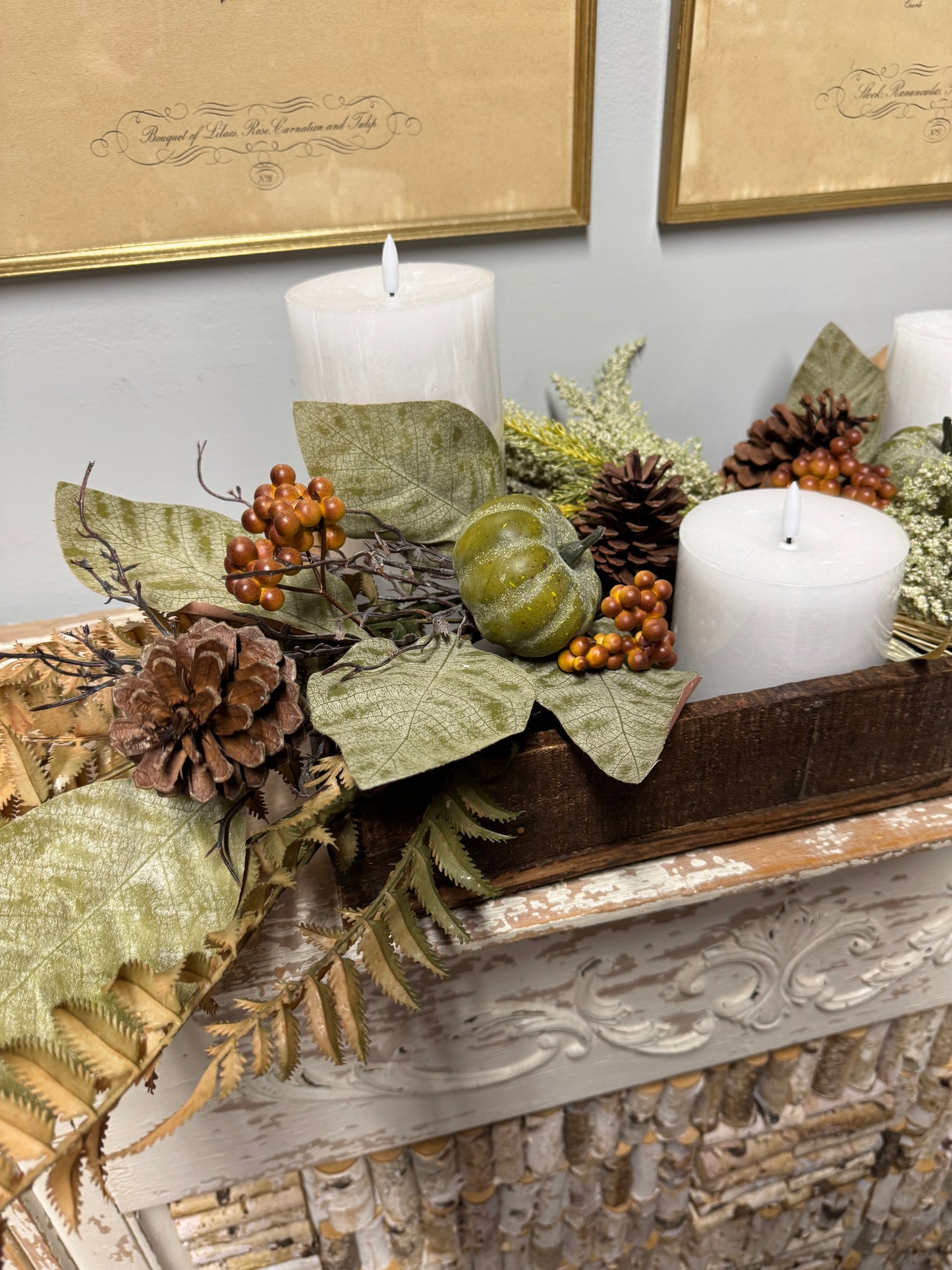 The Hazel Mae — Rustic Harvest Candle Centerpiece