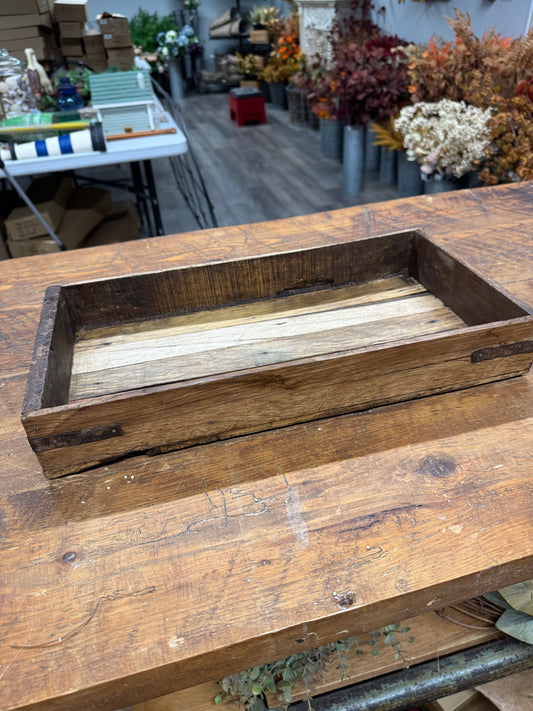 Old Rustic Wood Box Tray