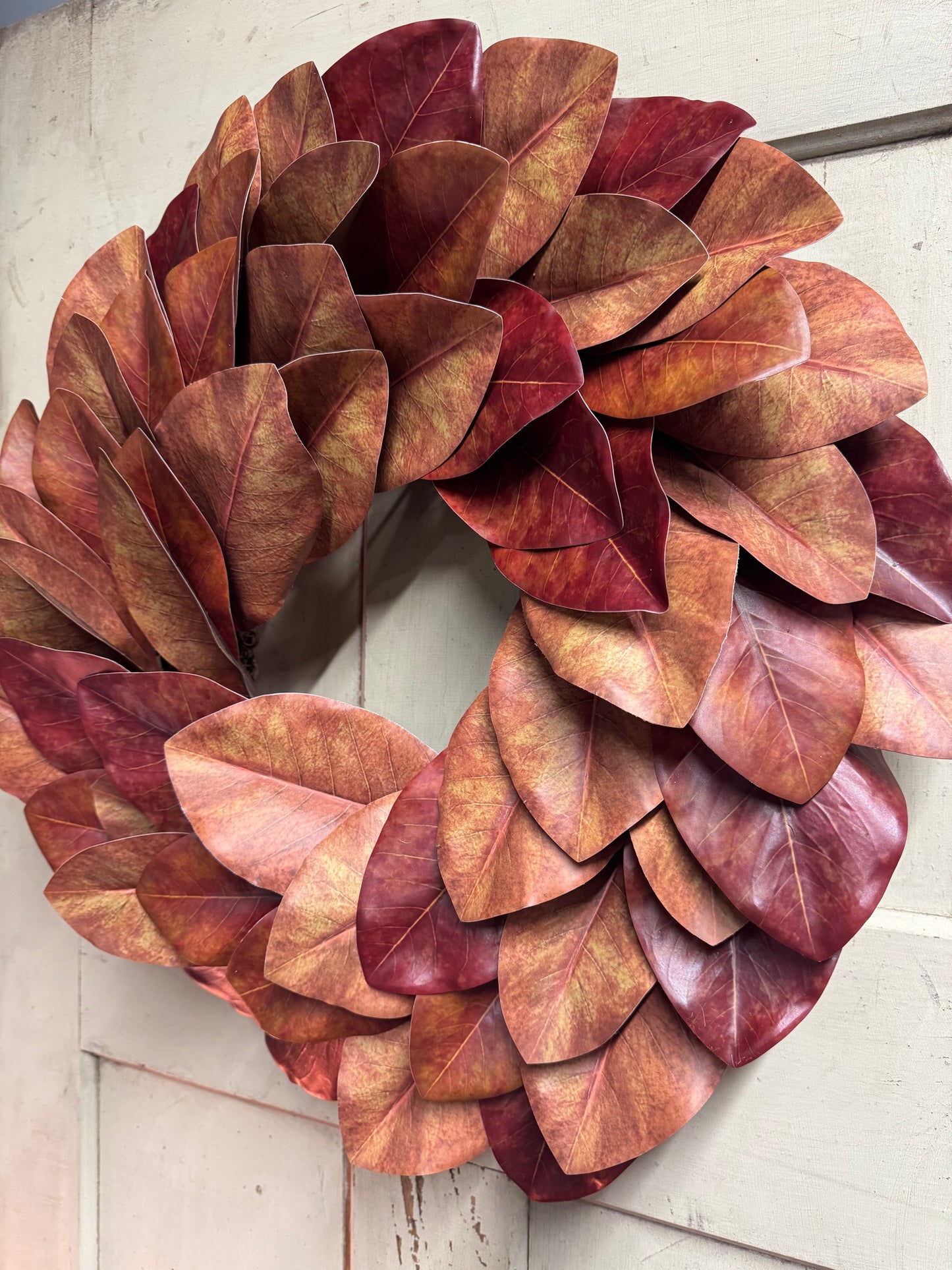 Mabel Rose Fall Magnolia Wreath | Burnt Orange & Burgundy