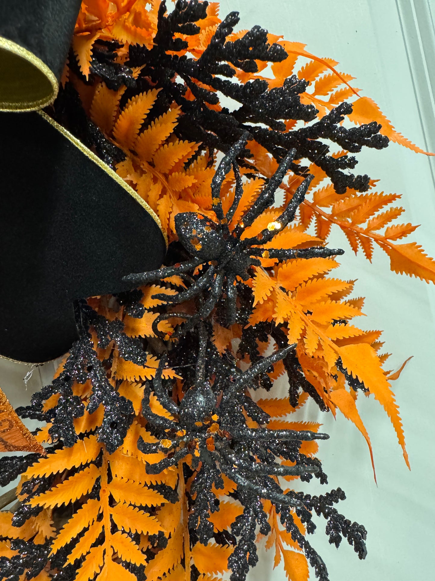 Octavia’s Wicked Web Wreath Black & Orange Spider Halloween Wreath