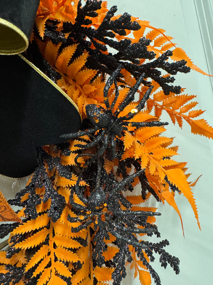 Octavia’s Wicked Web Wreath Black & Orange Spider Halloween Wreath
