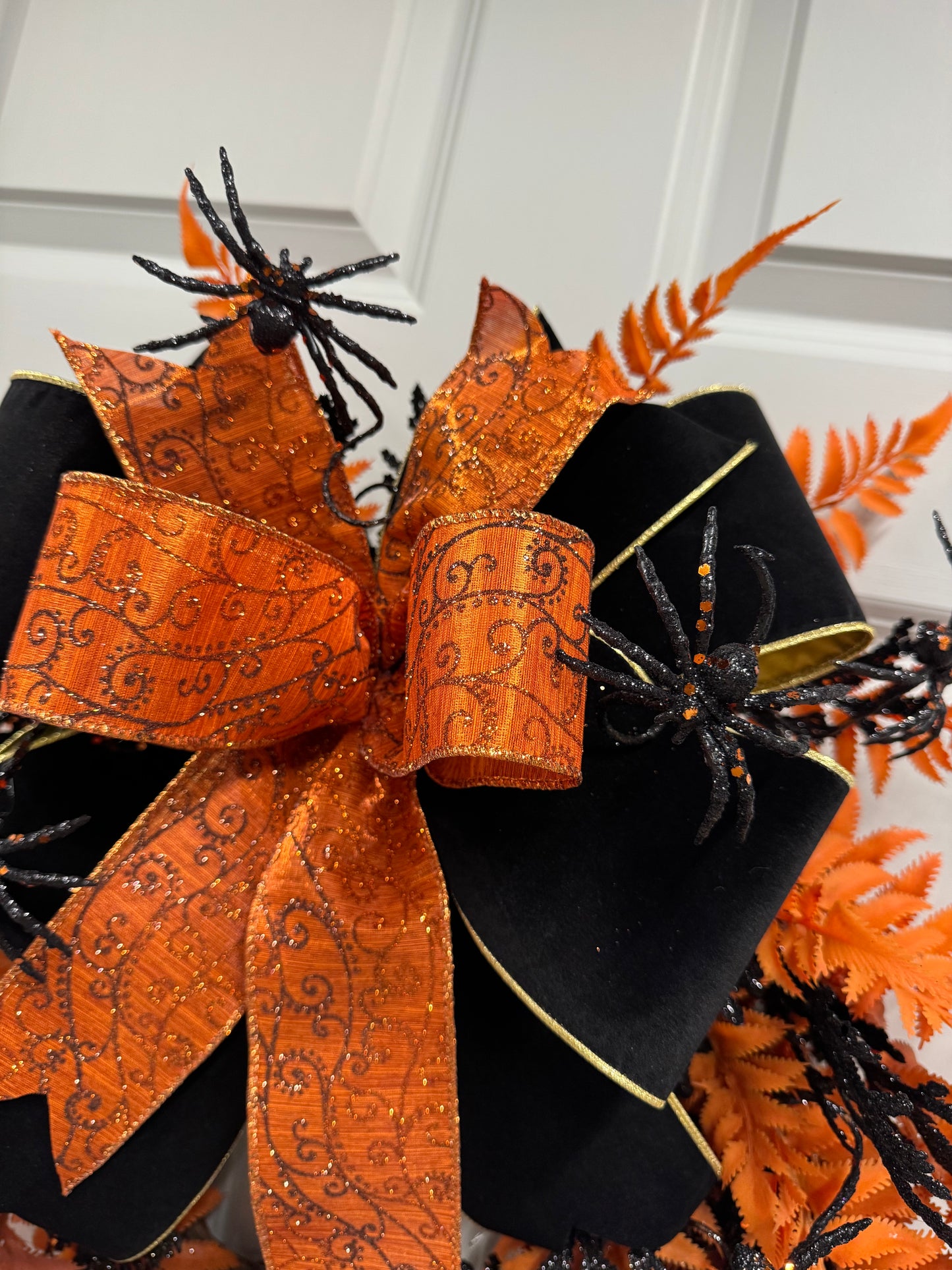 Octavia’s Wicked Web Wreath Black & Orange Spider Halloween Wreath