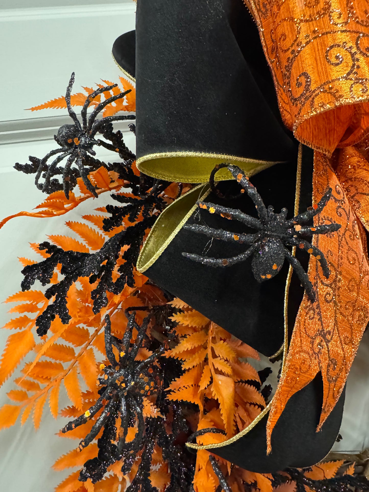 Octavia’s Wicked Web Wreath Black & Orange Spider Halloween Wreath