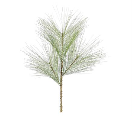 20-inch green long needle pine spray with slender needles on a single stem.”
