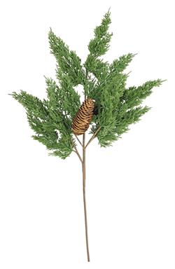 29-inch green cedar spray with a brown pinecone accent.