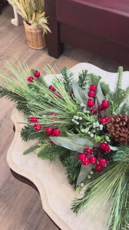 Merry Juniper Christmas Centerpiece Swag