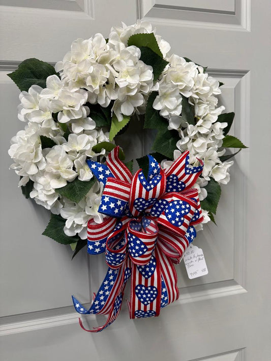 🇺🇸🤍 White Hydrangea Patriotic Wreath Class 🤍🇺🇸